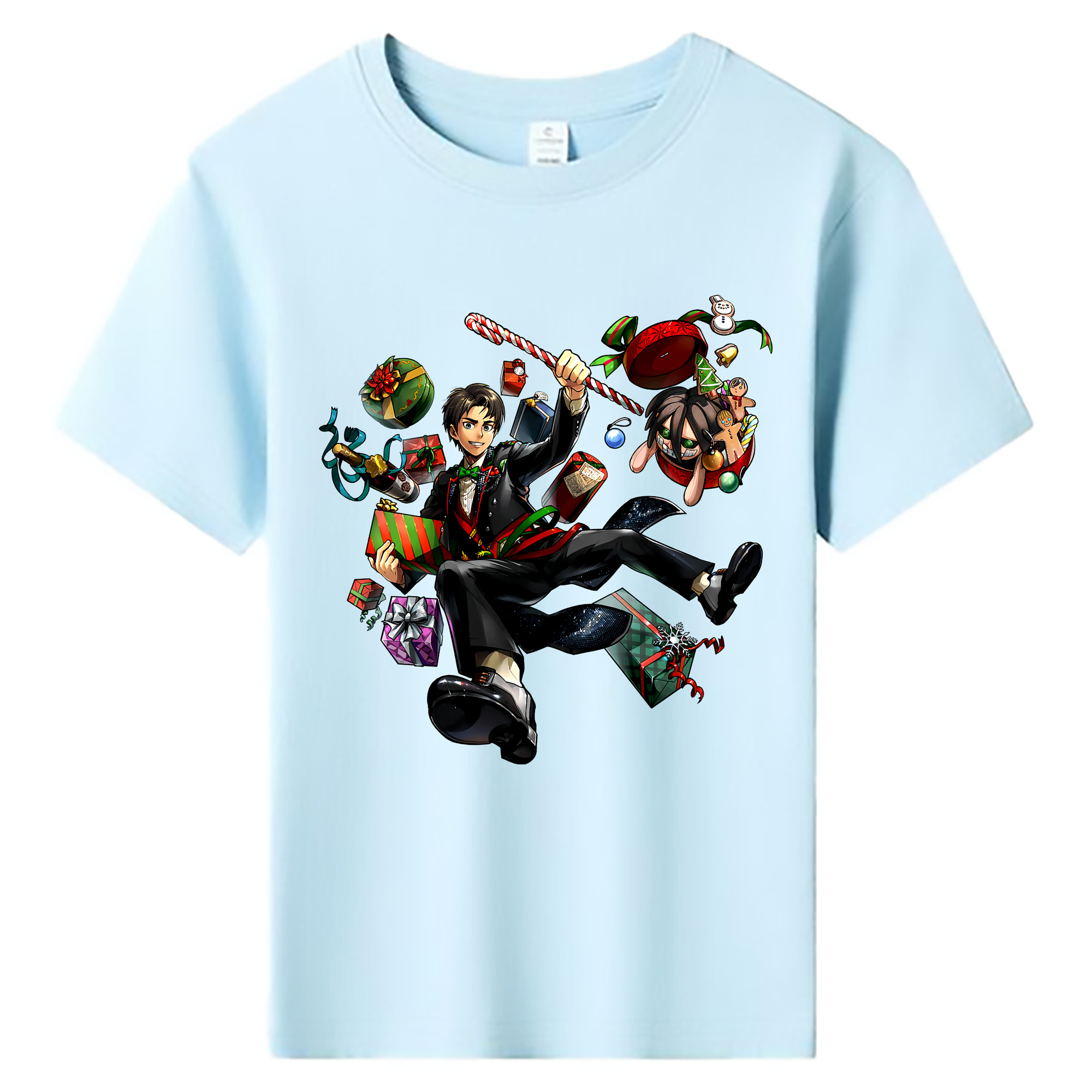 （画像用） 進撃の巨人 エレン･イェーガー Attack on Titan Eren Jäger 綿100％キッズTシャツ（フロントプリント）